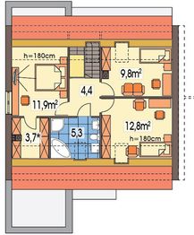 Poddasze projektu - Vivien bliźniak segment wersja C paliwo stałe