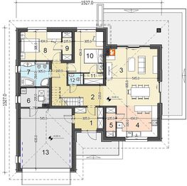 Parter projektu - Heros 3 z garażem 2-st.