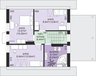 Poddasze projektu - Dom przy Cyprysowej 26 N
