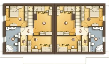 Poddasze projektu - Turkawka z garażem 1-st. bliźniak [A-BL1]