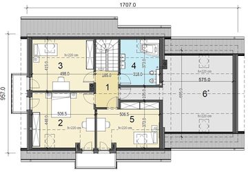 Poddasze projektu - Sowa 9 z garażem 2-st.