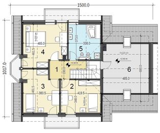 Poddasze projektu - Baset 6 z garażem XL