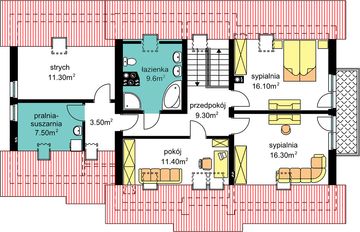 Poddasze projektu - BS-15 wariant - dwulokalowy