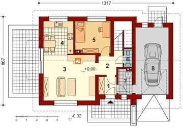 Parter projektu - Pinczer 5 z garażem