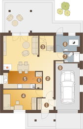 Parter projektu - Jarząbek III z garażem 1-st. [A]