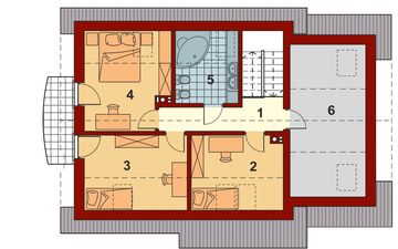 Poddasze projektu - Pinczer 6 z garażem