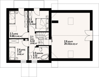Poddasze projektu - Gładyszów mały 2g