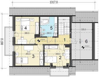 Poddasze projektu - Pinczer 7 z garażem