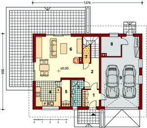 Parter projektu - Sznaucer 4 z garażem XL