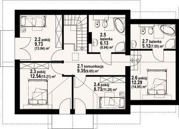 Poddasze projektu - Helenowo abg bliźniak