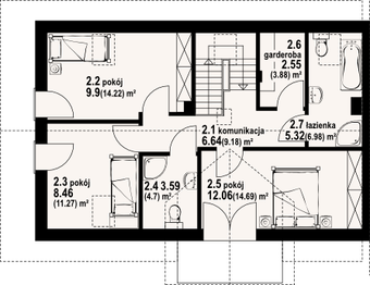 Poddasze projektu - Miłkowice bliźniak