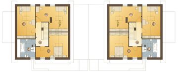 Poddasze projektu - Nowinka II z garażem i wiatą bliźniak [A1-BL1]