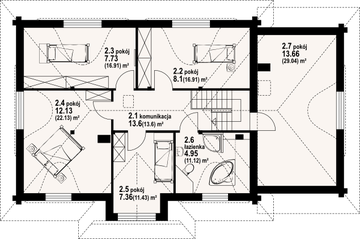 Poddasze projektu - Chmielniki małe dw 57