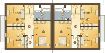 Poddasze projektu - Nowinka III z garażem 1-st. bliźniak [A-BL1]