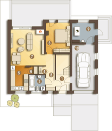 Parter projektu - Bernikla z garażem 1-st. [A]