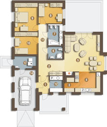 Parter projektu - Radek z garażem 1-st. [A]