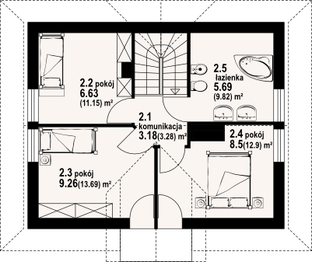 Poddasze projektu - Jaworzynka mała dw