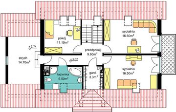 Poddasze projektu - BW-48 wariant 1