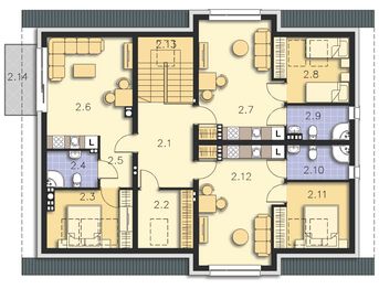 Poddasze projektu - Budynek agroturystyczny Dąb 2 LMPS02a