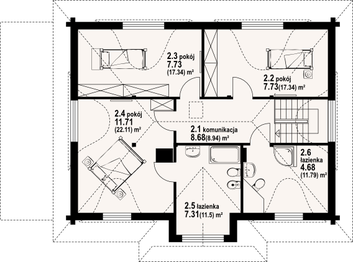 Poddasze projektu - Chmielniki małe 59 dw