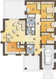 Parter projektu - Radek II z garażem 1-st. [A]