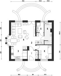 Parter projektu - Dom Dla Ciebie 1 bez garażu [B]