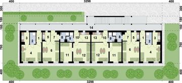 Piętro 1 projektu - BSC5 budynek socjalny