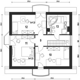 Poddasze projektu - Dom Dla Ciebie 1 w2 bez garażu [B]