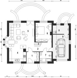 Parter projektu - Dom Dla Ciebie 1 w4 z garażem 1-st. [A]