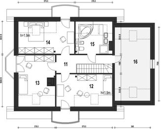 Poddasze projektu - Dom Dla Ciebie 1 w3 z garażem 1-st. [A]
