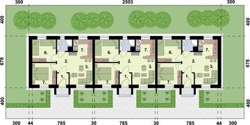 Parter projektu - Toronto 2 C dom mieszkalny (zabudowa szeregowa)