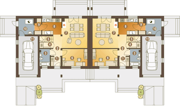 Parter projektu - Alka II z garażem 1-st. bliźniak [A-BL2]