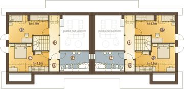 Poddasze projektu - Alka II z garażem 1-st. bliźniak [A-BL2]