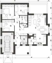 Parter projektu - Radek III z garażem 1-st. [A]