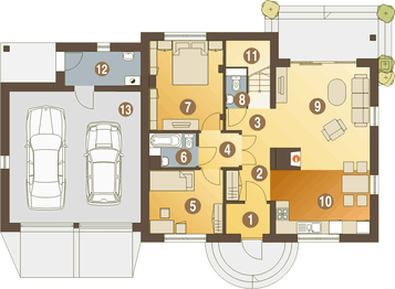 Parter projektu - Bażant II z garażem 2-st. [A1]