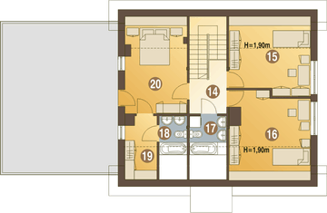 Poddasze projektu - Bażant II z garażem 2-st. [A1]