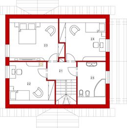 Poddasze projektu - Domek Ciepły z garażem 16-05 (012 ES 16-05)