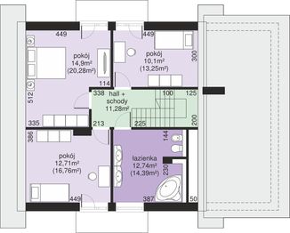 Poddasze projektu - Dom przy Oliwkowej 5 N