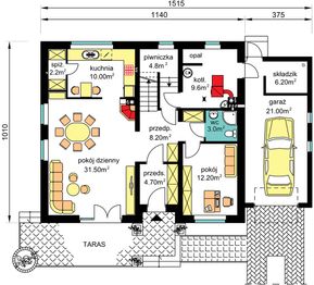 Parter projektu - BW-46 z frontem południowym