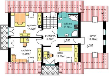 Poddasze projektu - BW-46 z frontem południowym