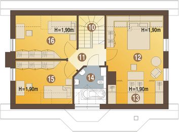 Poddasze projektu - Agatka II styl bez garażu [B]
