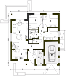Parter projektu - Alf z garażem 1-st. [A]