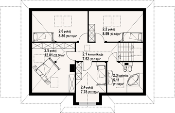 Poddasze projektu - Chmielniki małe 7 dws