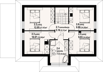 Poddasze projektu - Jurgów średni 37 dw
