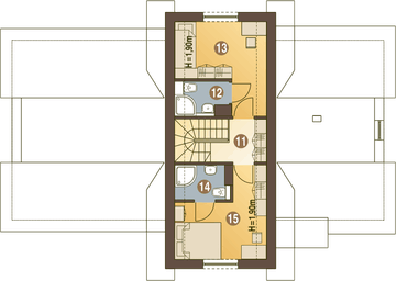 Poddasze projektu - Artur III z garażem 2-st. [A1]