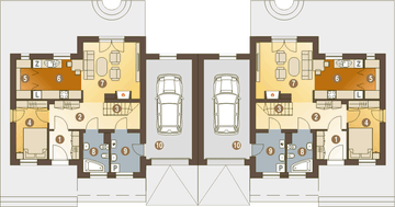 Parter projektu - Artur III z garażem 1-st. bliźniak [A-BL]