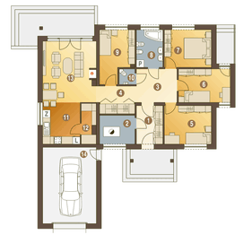 Parter projektu - Gąska z garażem 1-st. [A]