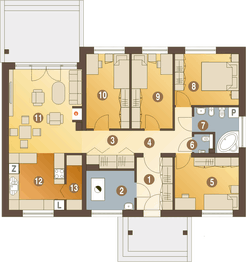 Parter projektu - Gąska II bez garażu [B]