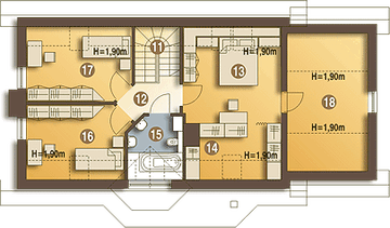 Poddasze projektu - Agatka II styl z garażem 1-st. [A]