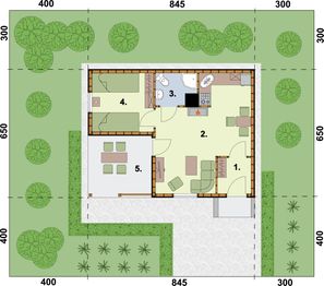 Parter projektu - Lublana szkielet drewniany dom letniskowy